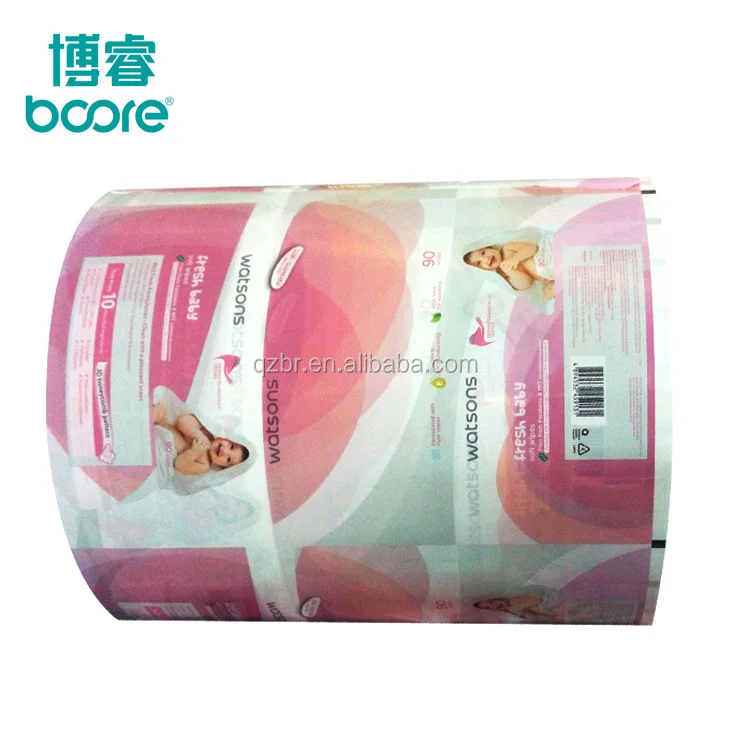 Customized Printed BOPP/CPP/AL/LDPE  roll plastic film,PET/VMPET/PE packaging film for wet tissue facial mask