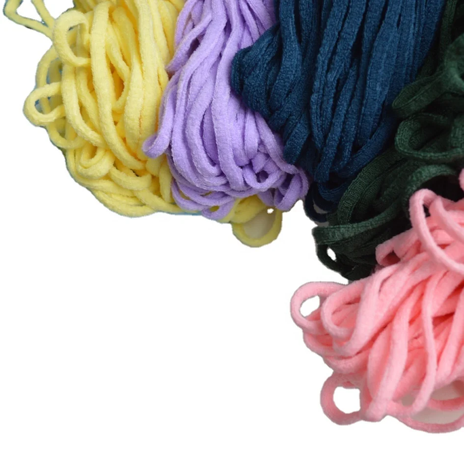 6MM Colorful Webbing Elastic Flat Earloop  Material Wholesale Spandex  Polyester Elastic Flat  band