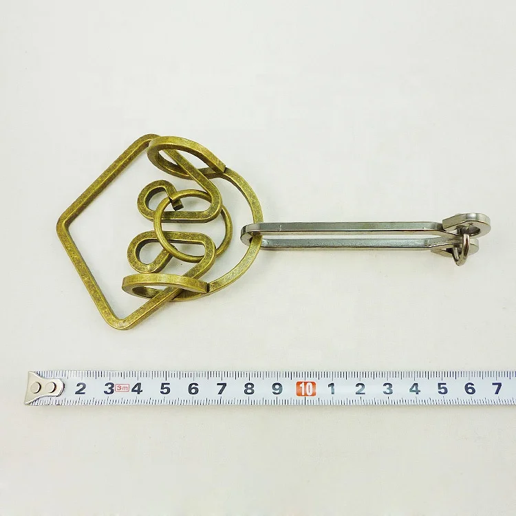 Brain Teaser IQ Test Disentanglemen Iron Link Unlock Interlock Game Chinese Ring Magic Trick Toy