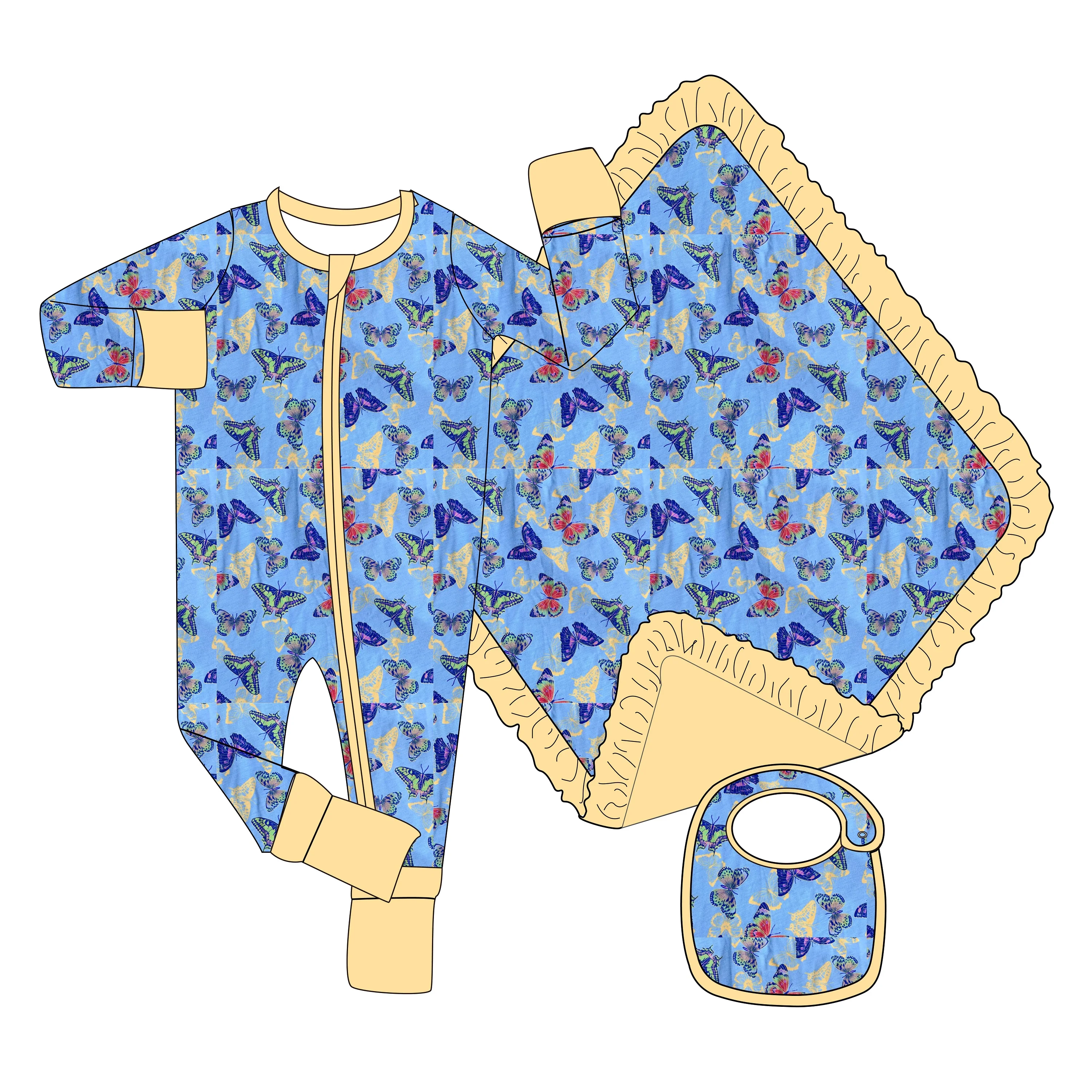 Wholesale Mixed New Born Cute Long Sleeve Zipper Pajamas Spring Cotton Infant Baby Boys Girls Stock Lots  Rompers