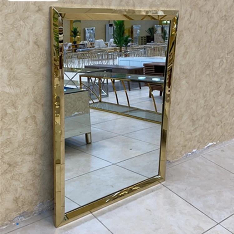 Hotel Project  bathroom mirror for metal gold stainless steel frame mirror