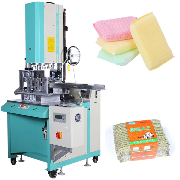 Kitchen Dish Washing Sponge Scrubber Manual Ultrasonic  Welding Machine Cutter for Sponge Scourer Pad Making