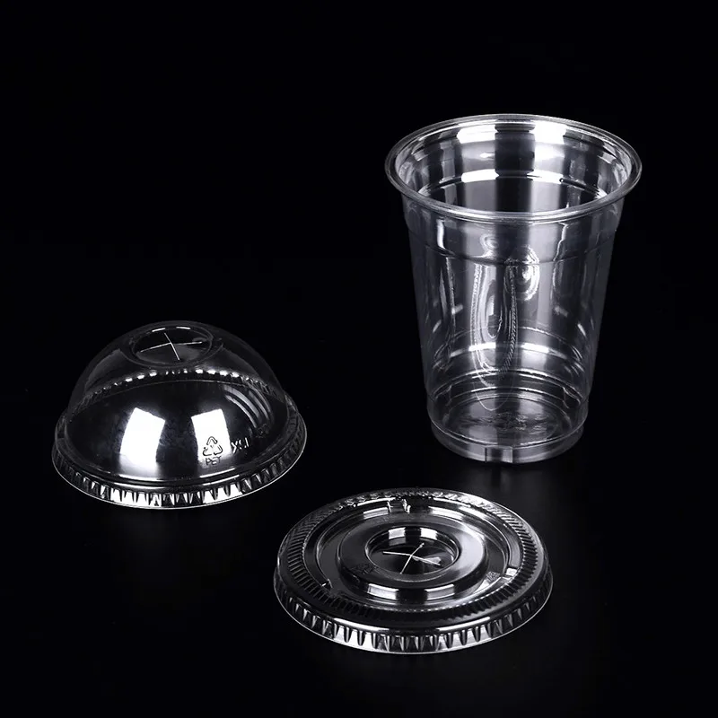 
16oz Customized Cup Printing Logo Plastic Cup with Dome Flat Lid 