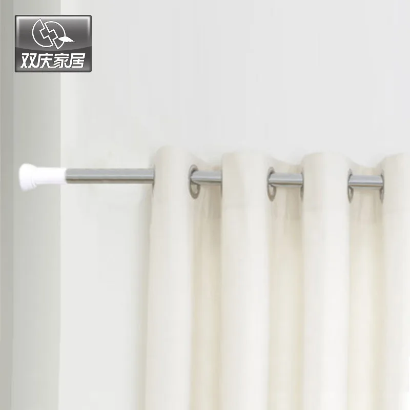 Wholesales hot sale shower and bathroom curtain rod stainless steel install telescopic round rods long