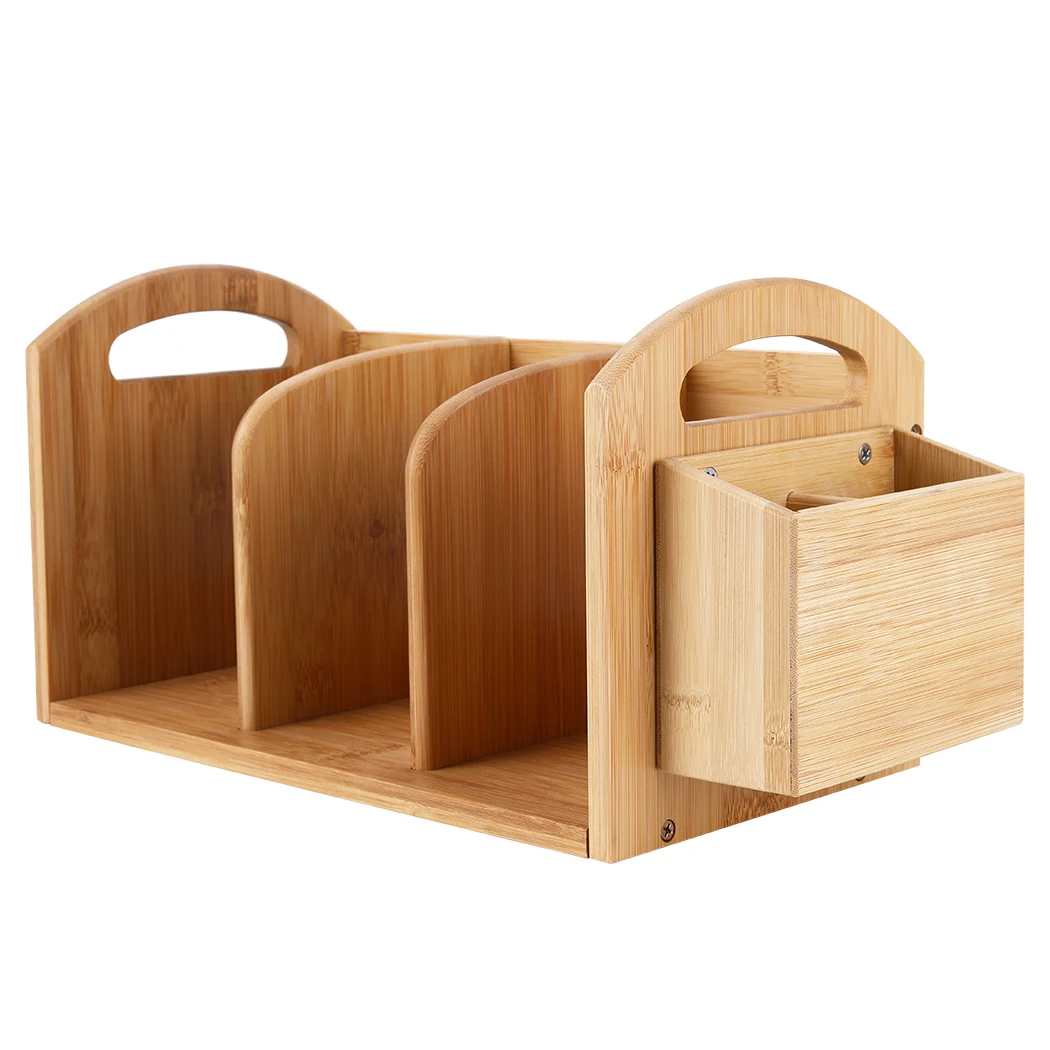 Бамбуковая настольная книжная полка, подставка для книг, органайзер для офисного стола, деревянная подставка для хранения