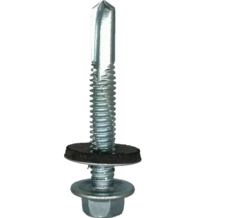 Стальной шестигранный винт SDS самосверлильный с резиновой шайбой EPDM кровельный