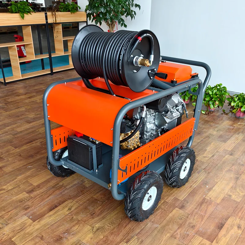 21KW 25MPA diesel High Pressure Cleaning High Power Convenient Sewage Sewer Italy Pump High Pressure Pipeline Dredging Machine
