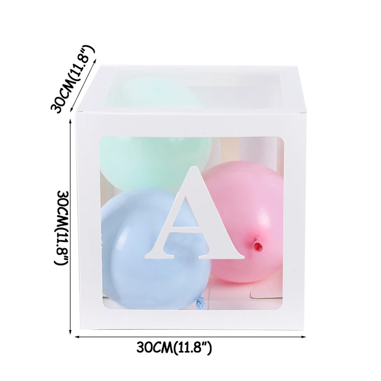 
Baby Shower Boxes Party Decorations 4 pcs Transparent Balloons Decor Boxes with Letter Individual BABY Blocks Design Boys Girl 
