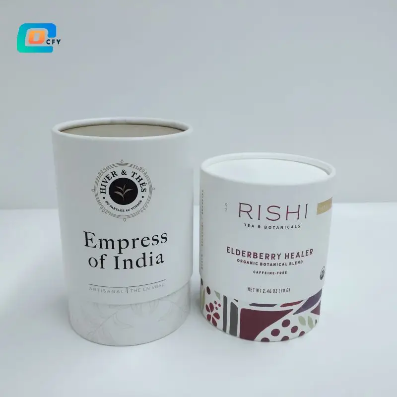 FoodGrade Tea Coffee Round Box Container Candle gift Paper Tube Package Cylinder box for probiotics cardboard jar with gold foil