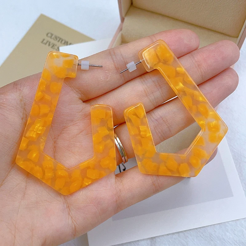 Wholesale Fashion Jewelry Designer Homemade Acrylic Fashion Bohemian Huggies  Earrings