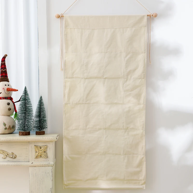 Hanging Custom Printed Christmas Decoration Diy Empty Canvas Fabric Christmas Advent Calendar For Kids