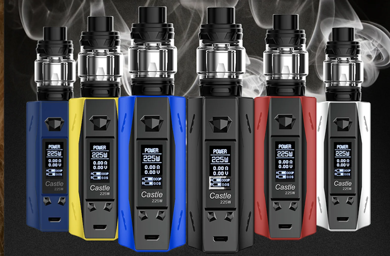 
Hot Selling 225W Castle E Cigarettes Box Mod Vape Starter Kit Vape Mod Wholesale 