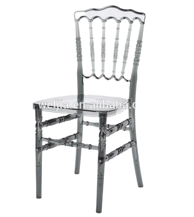 Hot Sale Smoke Color Resin Napoleon Chair for wedding party