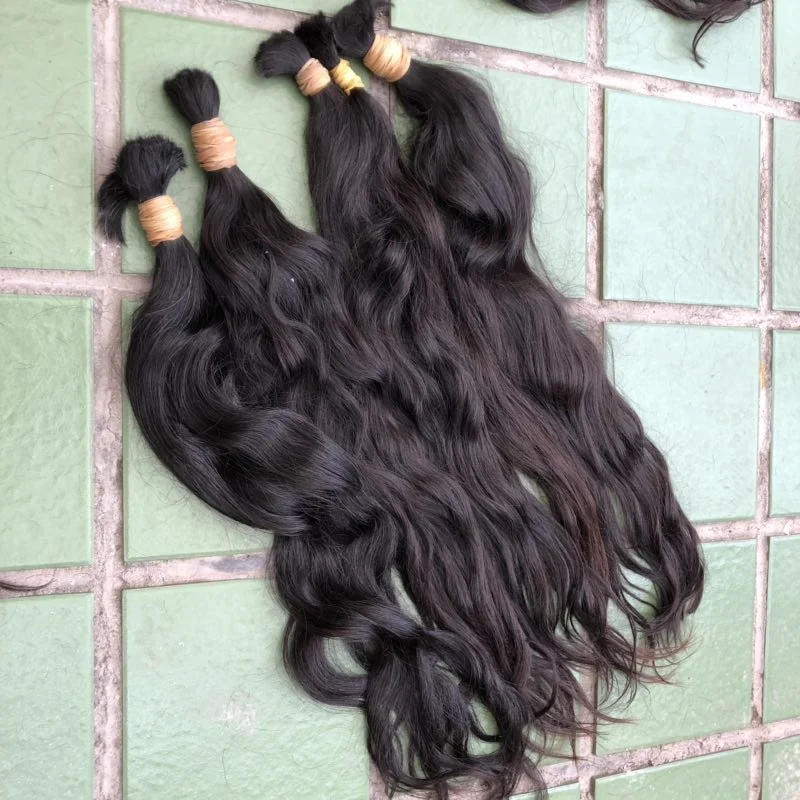 100%Human Hair Bulk black straight Virgin Hair Vietnam Factory