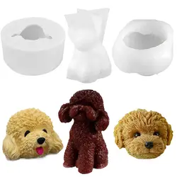 Three-Dimensional  Aromatherapy 3d  Cute Animal Shaped Baking Cake Silicone Soap Teddy Bears Dog Candle Mold