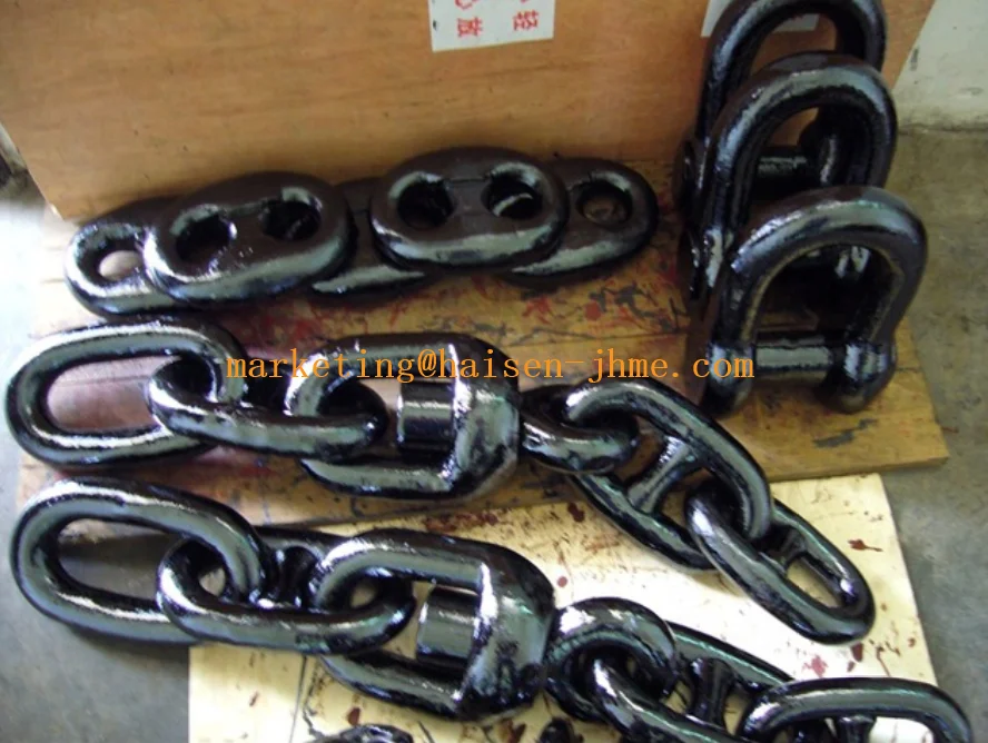 Excellent quality durable black bitumen paint anchor chain swivel shackle forerunner piece group for marine vessels and ships