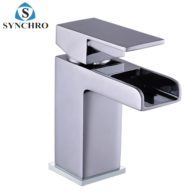 Manufacturer high quality bathroom brass body single handle hot cold water faucet wash basin tap waterfall mixer tap washing tap