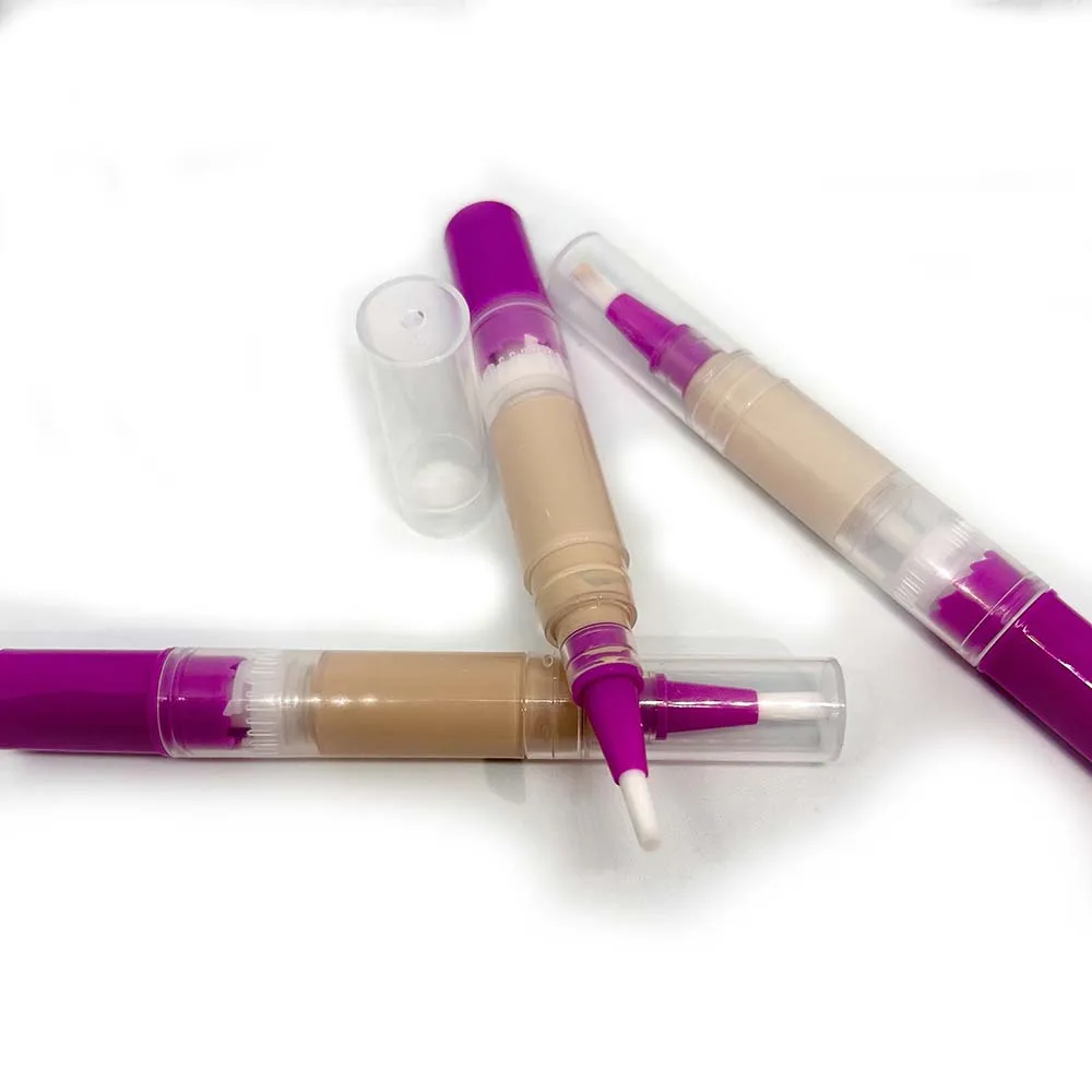 Three-dimensional Brightening And Blemish Concealer With Swivel Brush Rotated No Logo All-day Wear Waterproof Liquid Concealer