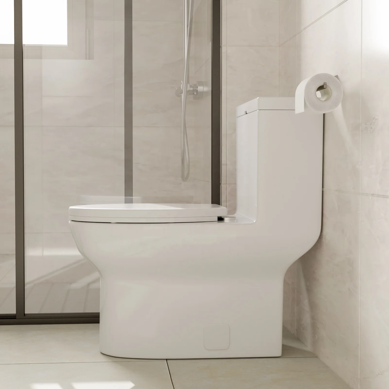 European Standard Ceramic Water Closet Floor Mounted One Piece Toilet  Hotel Sanitary Ware One Piece Water Closet WC Bowl