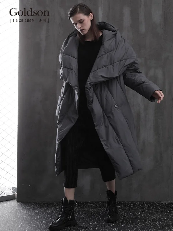 Korea ladies winter oversize fashion single breasted down jacket for women