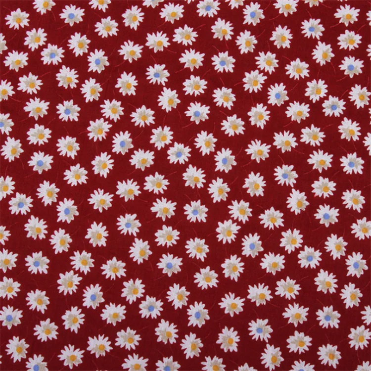 Свежая небольшая хлопковая ткань с цветочным рисунком, хлопковая и льняная ткань на бретельках для платья, рубашки, модная ткань