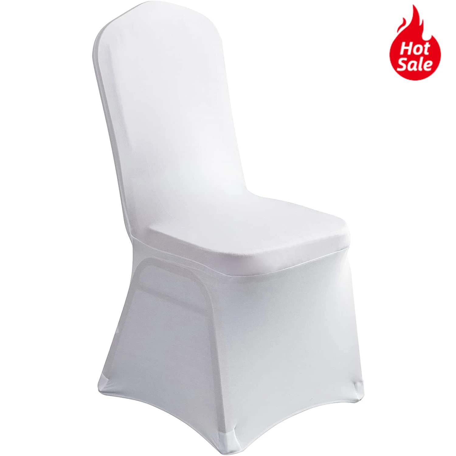 fundas de silla 100 White Spandex Hotel Dining Folding Plastic Banquet Wedding Protector Stretch Chair Covers for wedding