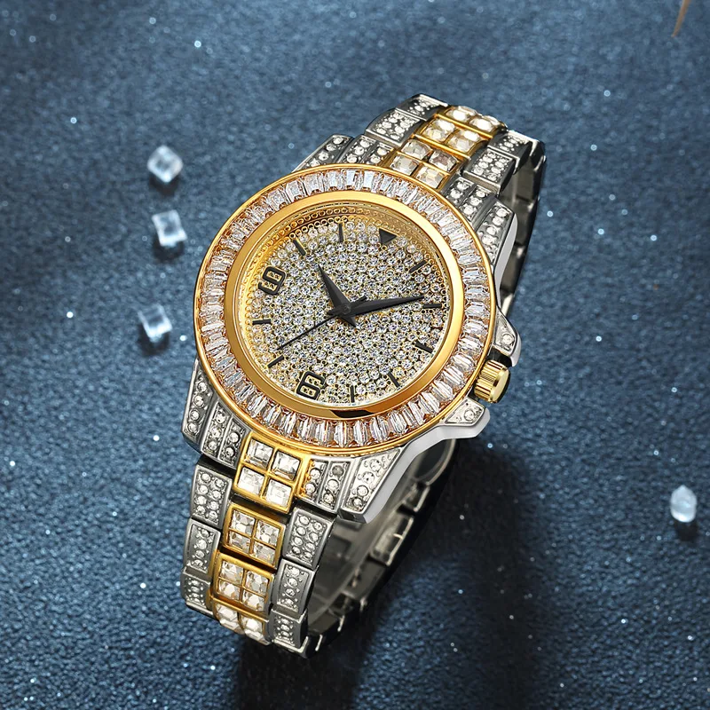 Lateefashion OEM Fashion high-end diamond watch Couples rhinestone watch waterproof quartz watch