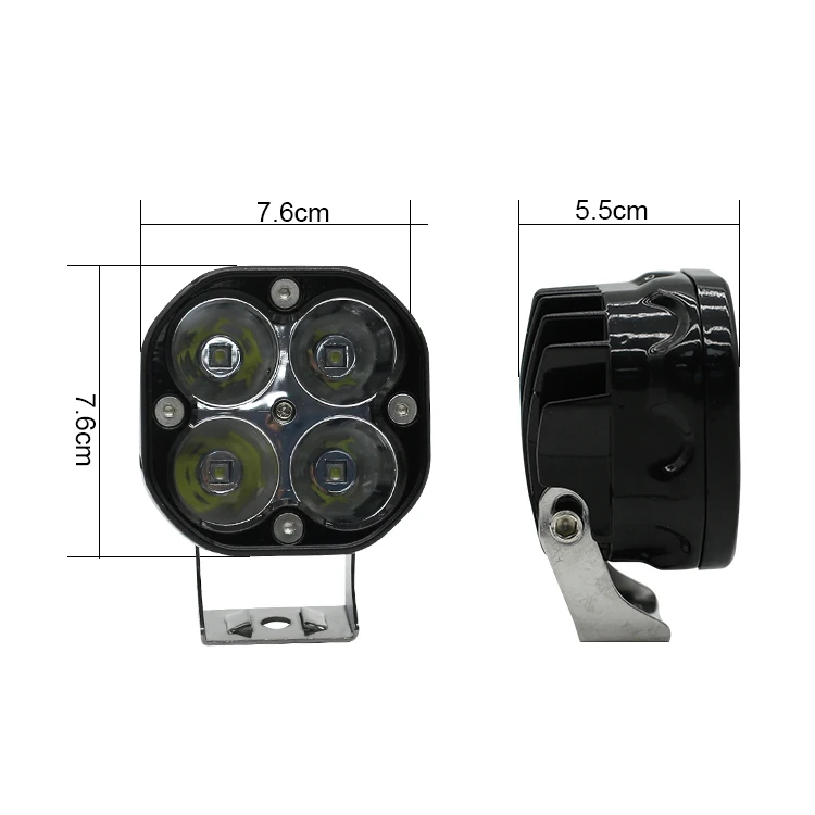 Super bright led work lights for tractors and vehicles 3inch square shape 4led 20w led mini work light