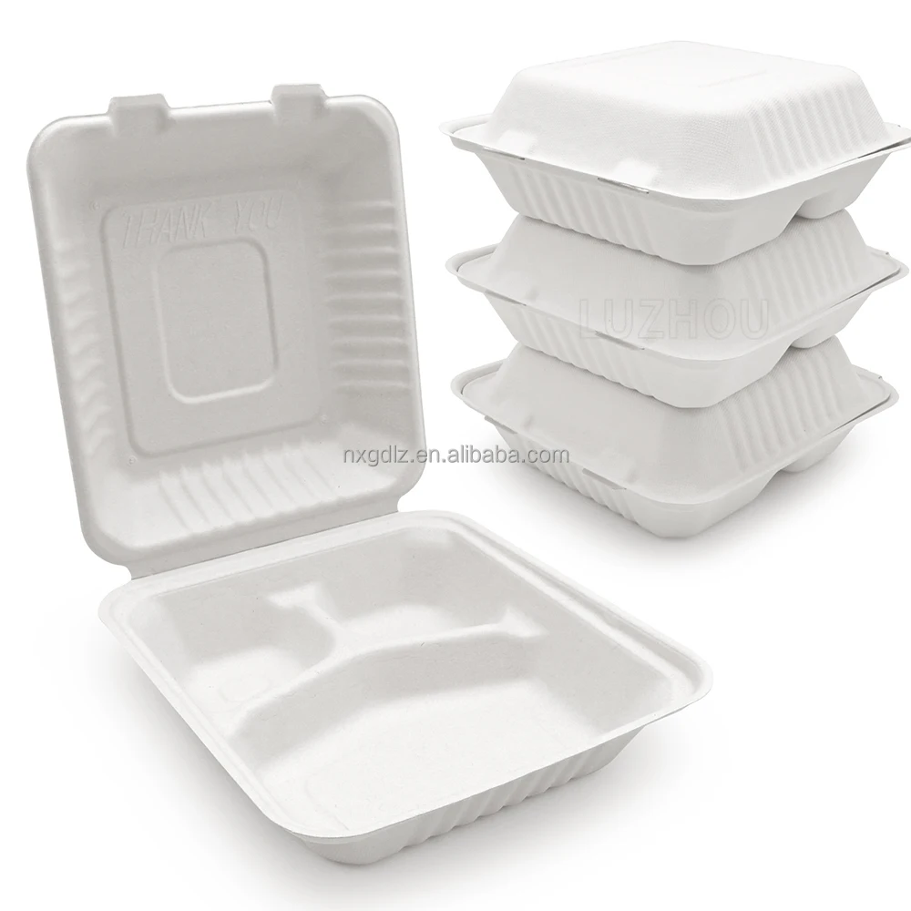 LuzhouPack factory price Eco friendly to go take out food containers divided lunch containers