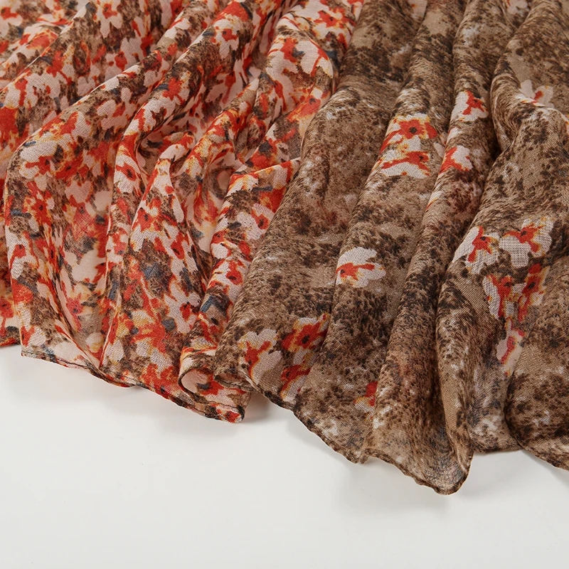 New Fashion Long Scarves Shawl Muslim Scarfs Floral Printed Hijab Cotton Viscose Hijab Scarf For Women