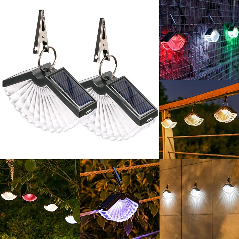 Solar garden ambiance hanging lights IP65 Outdoor waterproof balcony courtyard Villa decorative fan-shaped hanging lights