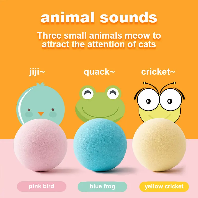 Factory wholesale Funny Automatic Sound EVA Cat Catnip Toy Calling Ball cat toys