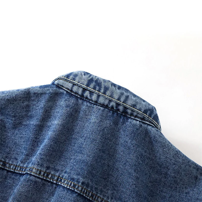 2023 hot selling Spring Autumn blue denim jacket women short jean denim coat ladies bike jackets woman apparel