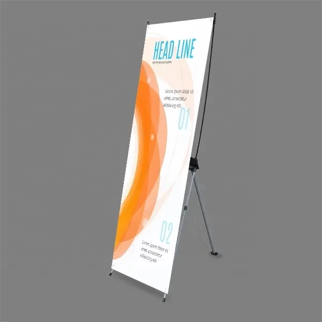 Everjetting Wholesale Aluminum PVC Banner Stand Portable Trade Show Retractable Advertising X Frame Banner Stand