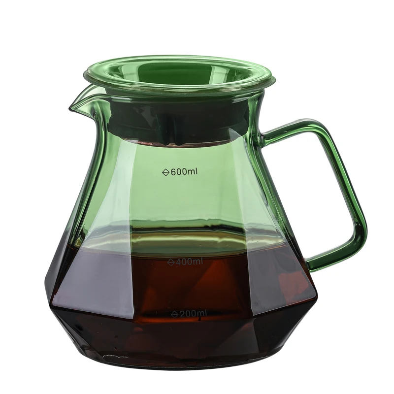 Кофеварка V чайник для кофе набор кофеварки ручной работы самый популярный термостойкий стеклянный нормальный в форме алмаза