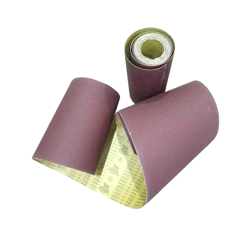sand cloth rolls 200mm x 50m  Wood polishing aluminum oxide 80 grit sanding rolls color red abrasive cloth roll