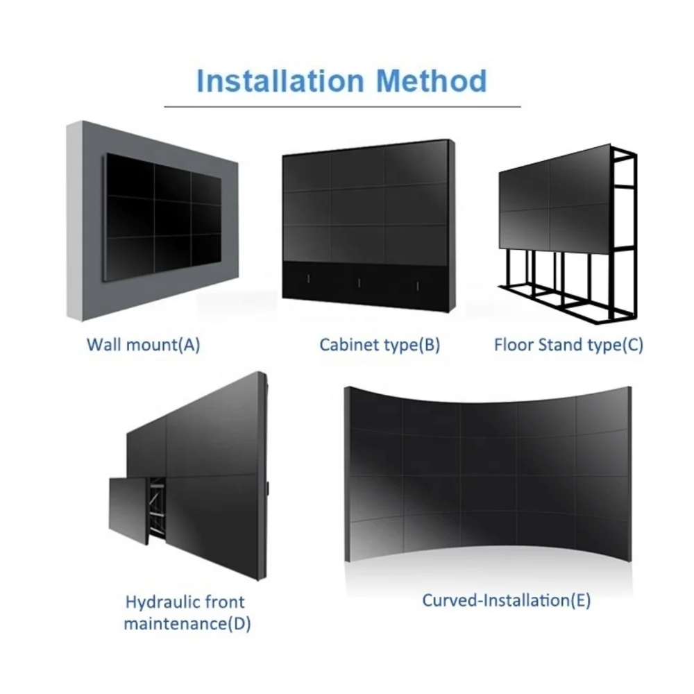 IDB Brand Factory Wholesale Price Cabinet Floor Stand 55 Inch TV Wall Splicing Screen for Indoor Video Wall Advertising Display