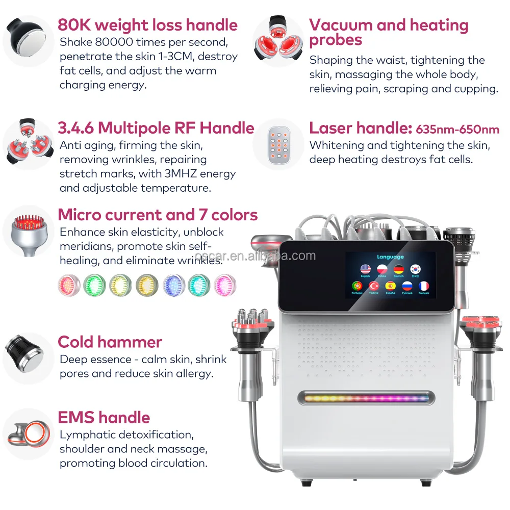 Promotion price Salon 11 in 1 80k quick lipo fat loss rf vacuum body slimming cavit machine 80k