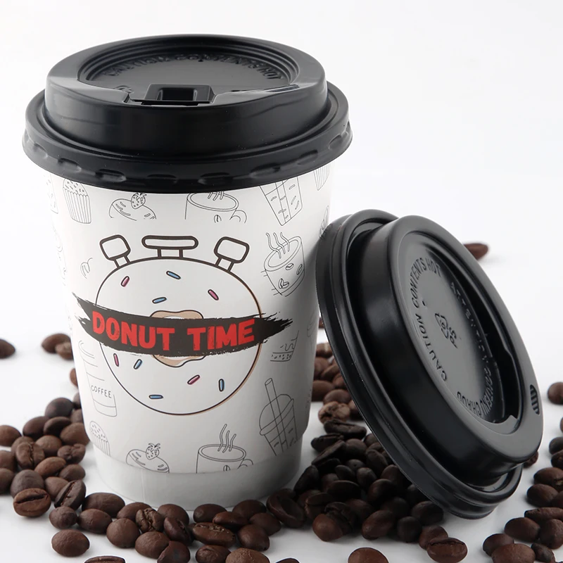 aluminium foil paper cups pla coated takeout custom printed logo for cold drink biodegradable disposable with lids tea coffee