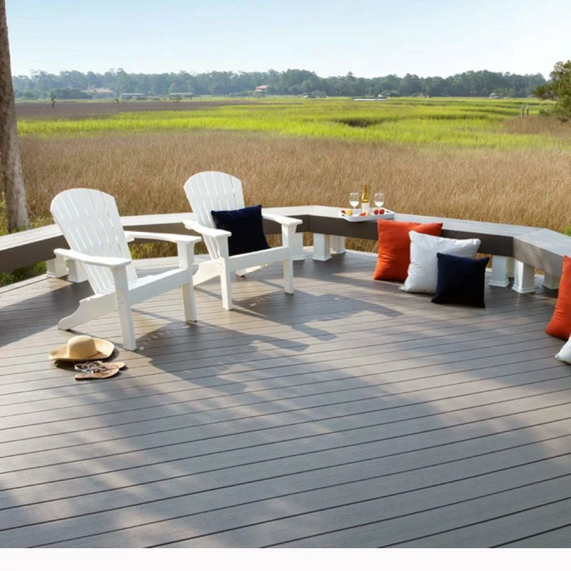 Outdoor Garden Terrace Engineered Wooden Floor Tile WPC Wood Plastic Decking Flooring Composite decking