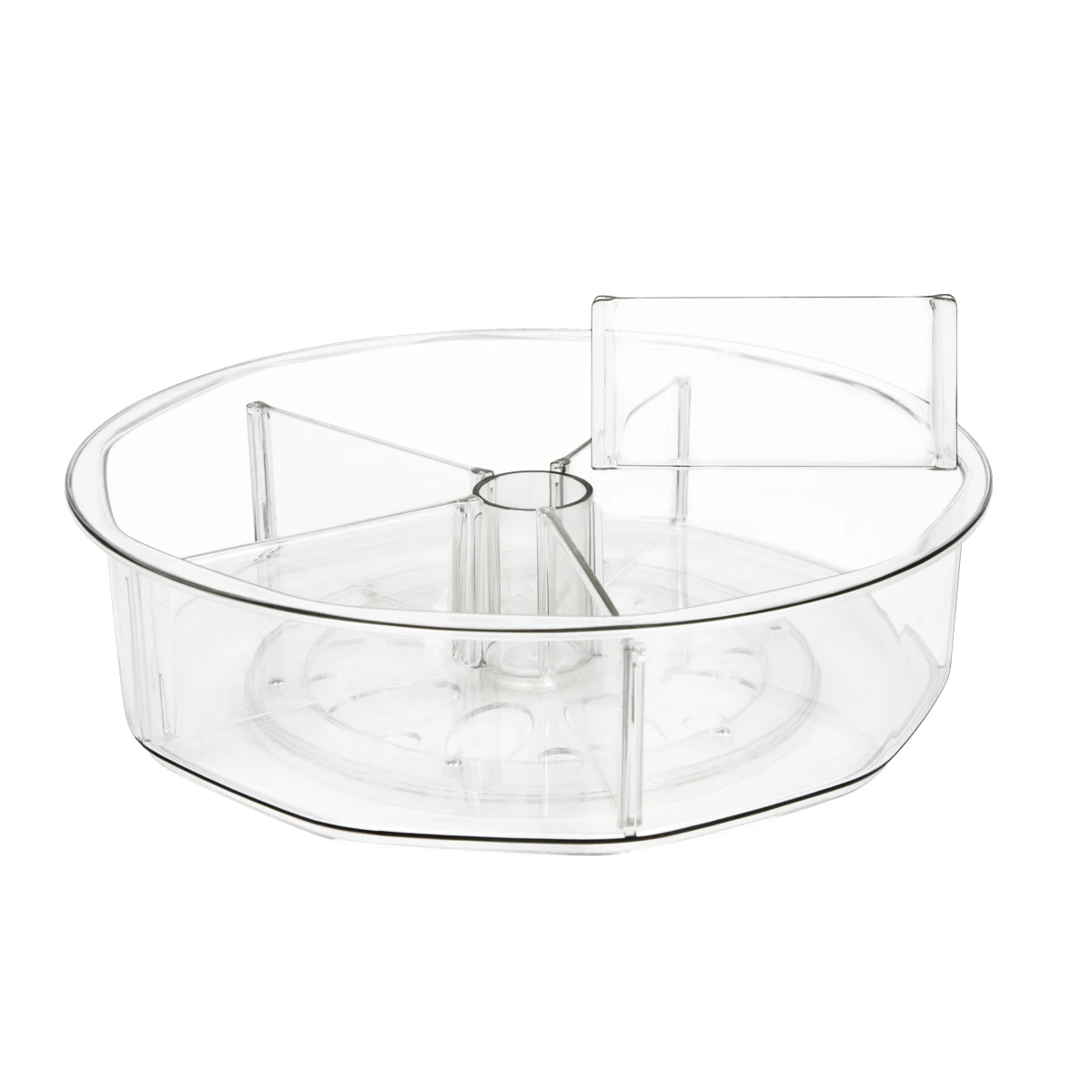 Kitchen PET Clear Round Turntable Organizer Set Fridge Plastic Rotating Storage Bins Lazy Susan Set for Cabinet
