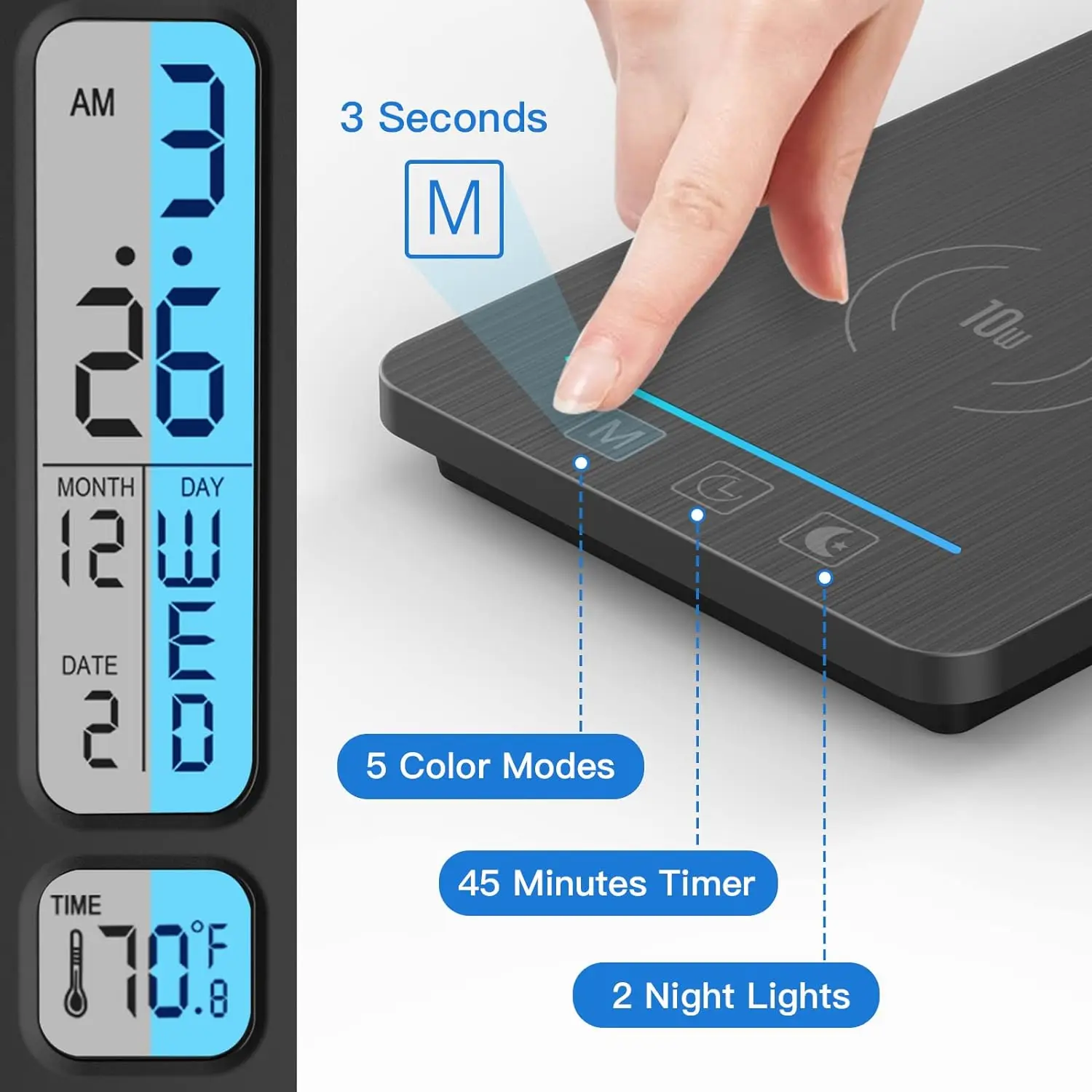 Led Desk Lamp With Wireless Charger Desk Lamps Usb Charging Ports For Home Office Bedroom