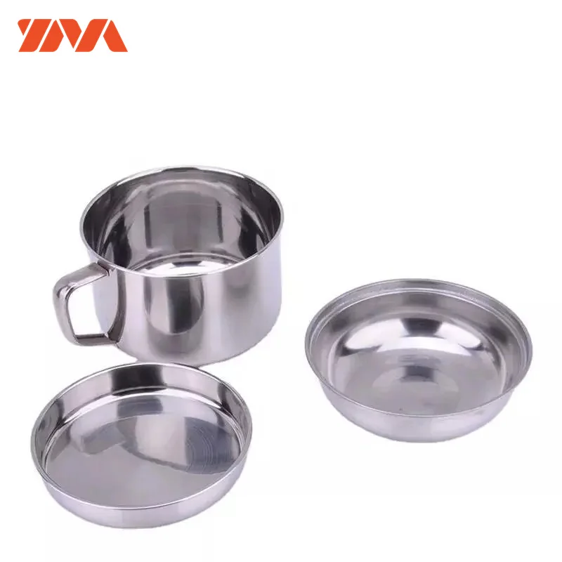 Round 304 Stainless Steel Double Layer Lunch Box Cup Snack Cup Insulated Noodles Divider Cup