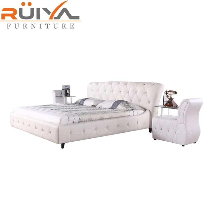 luxury upholstery high back tufted Burgundy double king size bed