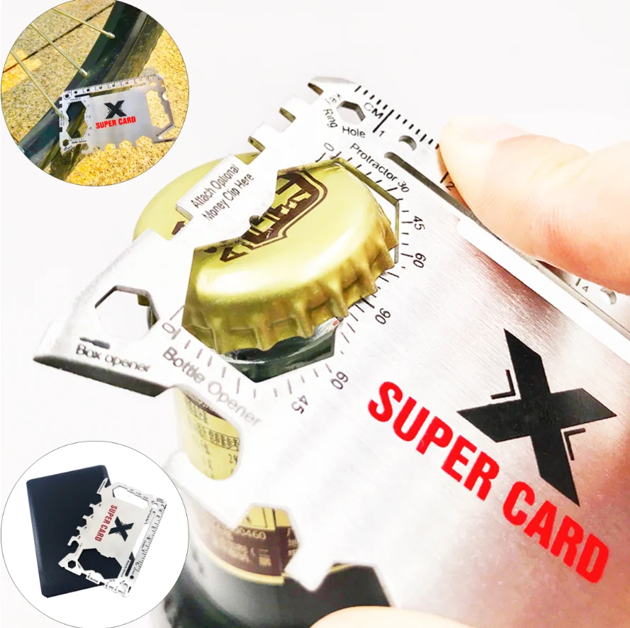 46 In 1 Multi Function Purpose Outdoor Survival Tool Pocket Bottle Opener