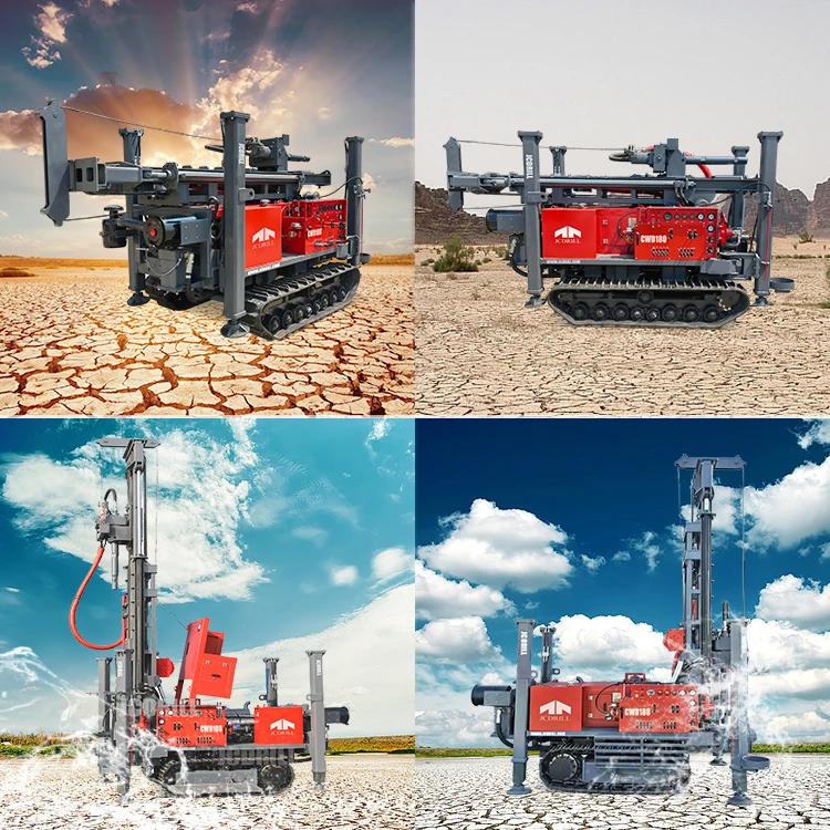 Hydraulic System Crawler Mounted Portable Drilling Machine For Water Well With Air Leg On Sale