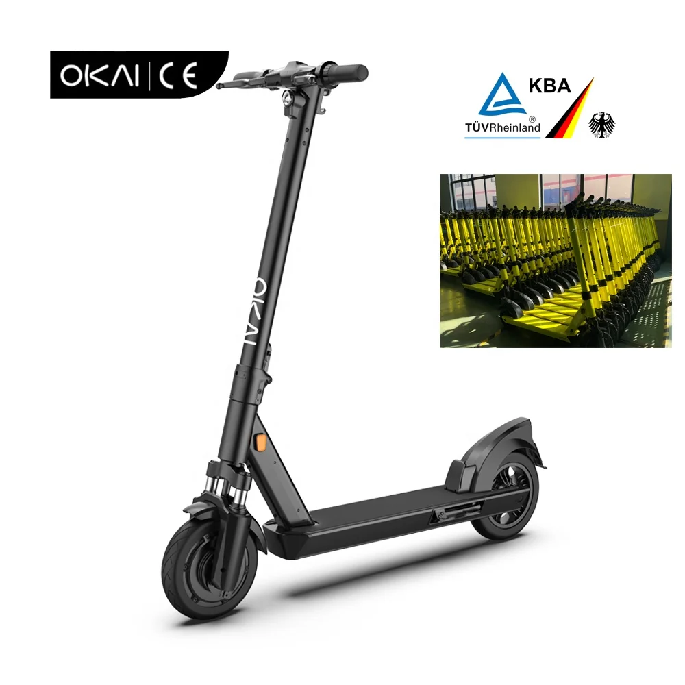 
9.5' Fat Tire 2 Wheel Front Wheel Drive Rear Brake 2021 Best OKAI ES200 Electric Scooter 