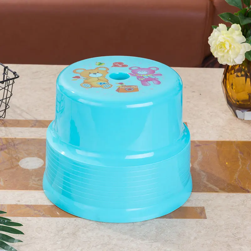 Wholesale Small Portable Round Kids Plastic Chair For Living Room Foot Stool