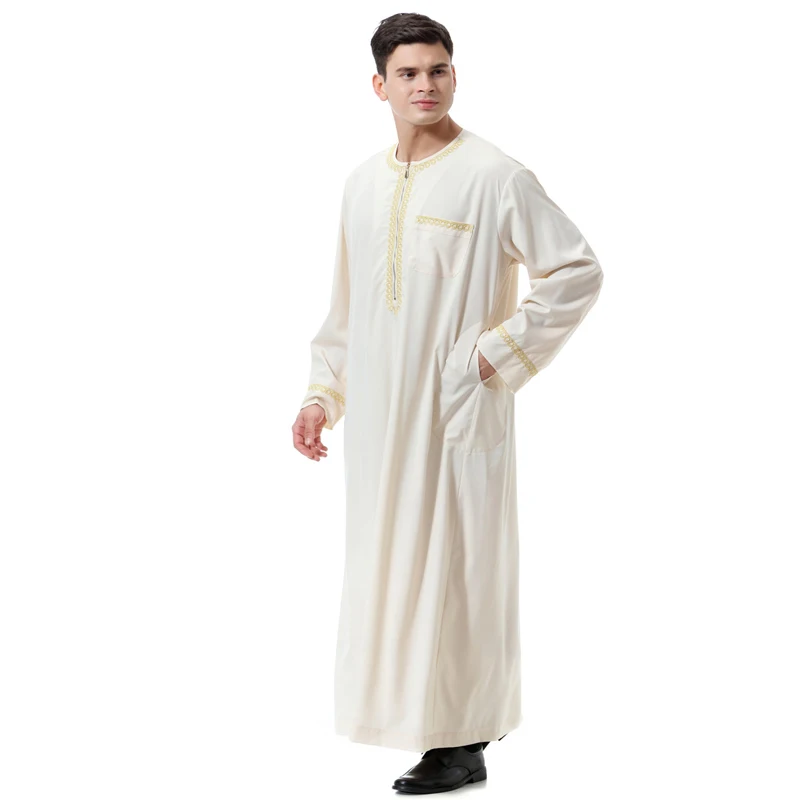 Hot Selling Traditional Muslim Clothing for Muslim Arab Men Thobe Thawb Caftan Abaya Islamic clothing Robe