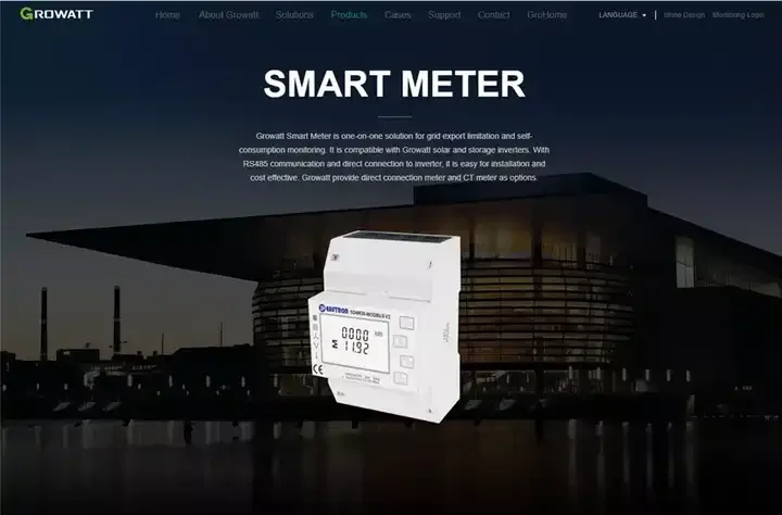 Three 3 Phase Growatt Smart Electricity Meter Digital LCD Display Household Smart Meter Electric Energy Meter